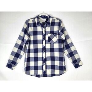 Vineyard Vines Womens Flannel Shirt Blue Checked Relaxed Fit Size 8
